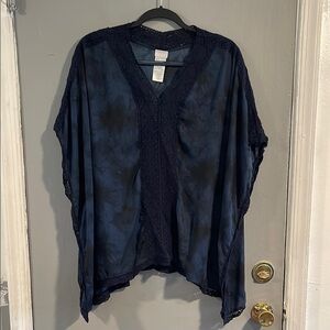 Chico's Midnight Blue Lace Poncho‎ Size S/M